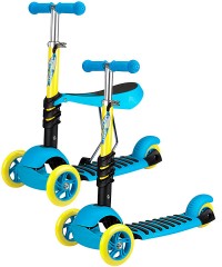 Самокат Nijdam 3-Wheel Scooter With Seat Mini BGZ Blue-Yellow-Black