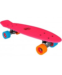 Скейтборд Nijdam Plastic Skateboard 22.5 Flipgrip-Board FOB Fuchsia-Fluorescent Orange-Blue