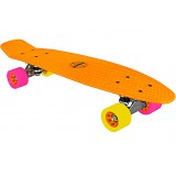 Скейтборд Nijdam Plastic Skateboard 22.5 Flipgrip-Board OFG Fluorescent Orange-Fuchsia-Fluorescent Yellow