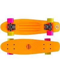 Скейтборд Nijdam Plastic Skateboard 22.5 Flipgrip-Board OFG Fluorescent Orange-Fuchsia-Fluorescent Yellow