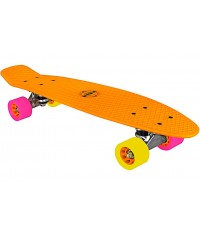 Скейтборд Nijdam Plastic Skateboard 22.5 Flipgrip-Board OFG Fluorescent Orange-Fuchsia-Fluorescent Yellow