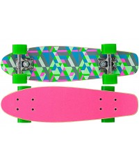 Скейтборд Nijdam Skateboard 22.5 Wood Free Flip Board FGG Pink-Green