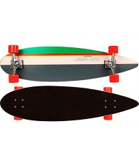 Скейтборд Black Dragon Longboard 36 Pintail Tropical Funk GWR Dark Grey-White-Pink-Emerald-Yellow